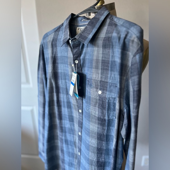 Original Penguin Men's Cotton Blue Plaid Shirt - Picture 3 of 9